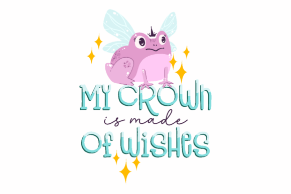 Crown of Wishes Frog Graphics for Crafts and Blog Design