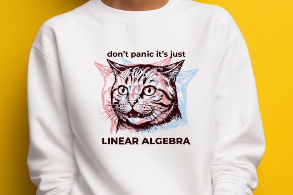 Funny Math Cat PNG - Sublimation Design for Graphics and Crafts