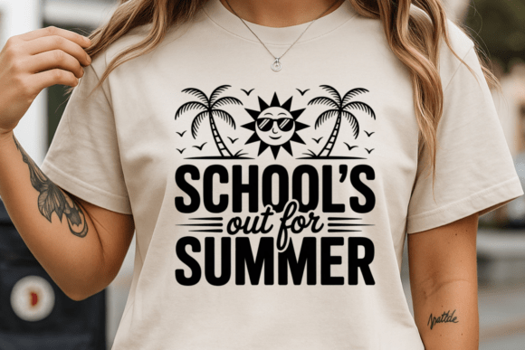 Schools out PNG Vacation Quote SVG Graphics for T-Shirt Designs